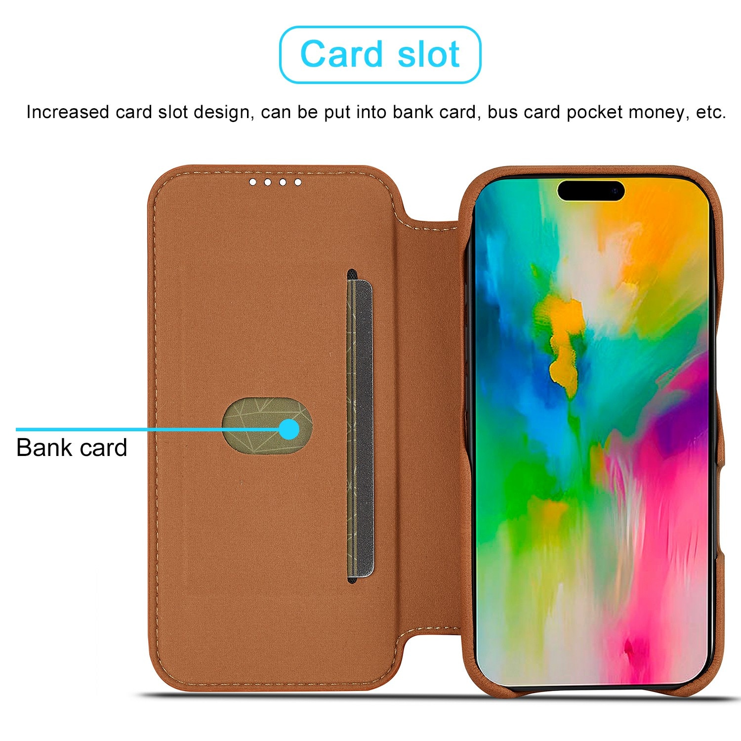 Slim Lompakkokotelot iPhone 17 Cognac