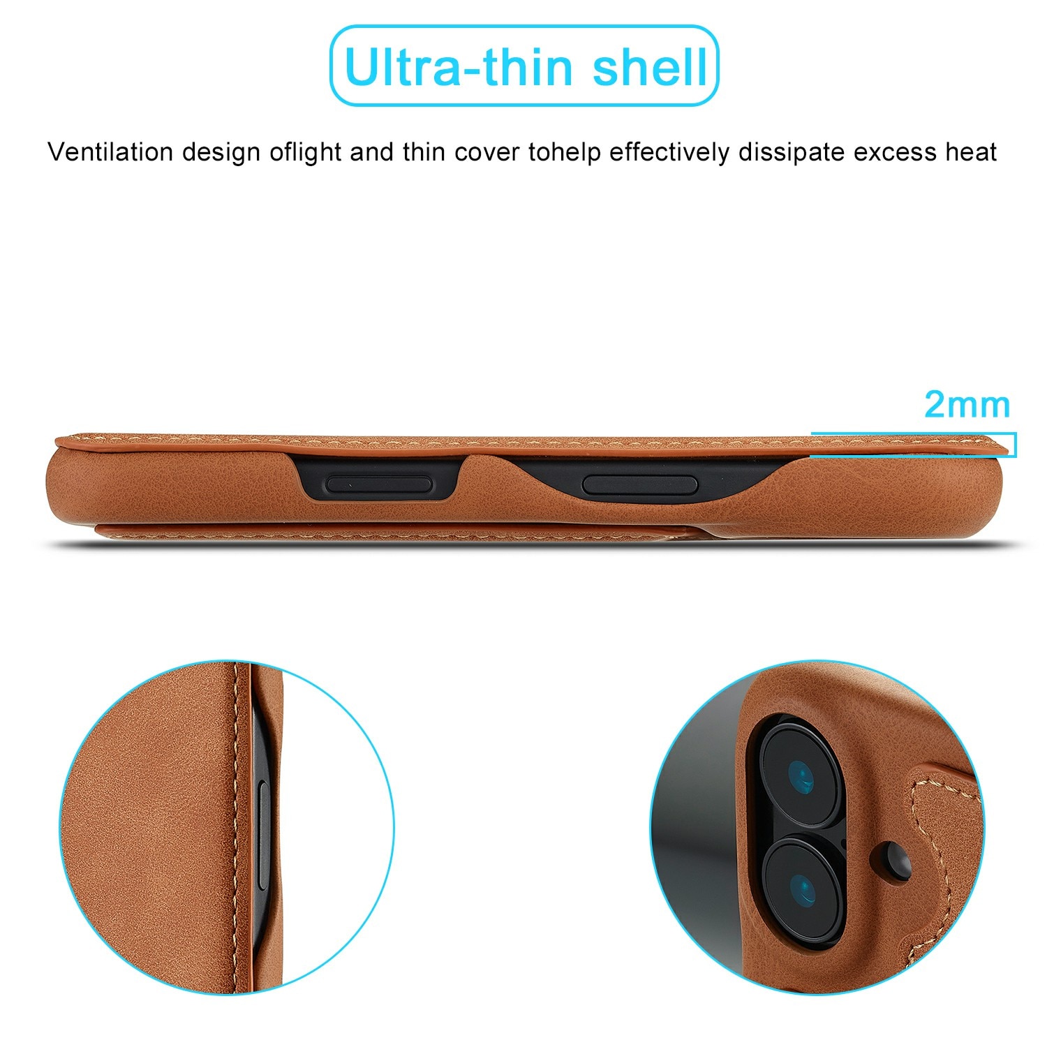 Slim Lompakkokotelot iPhone 17 Cognac