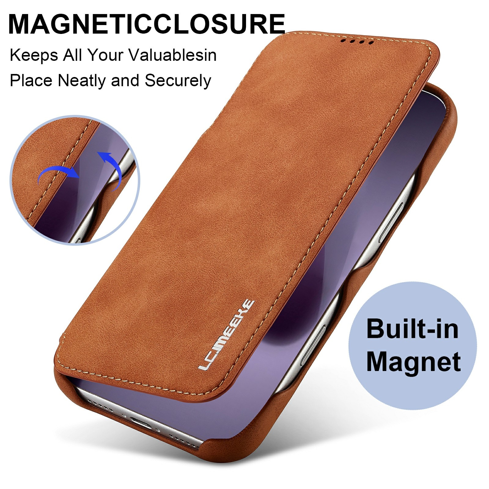 Slim Lompakkokotelot iPhone 17 Pro Cognac