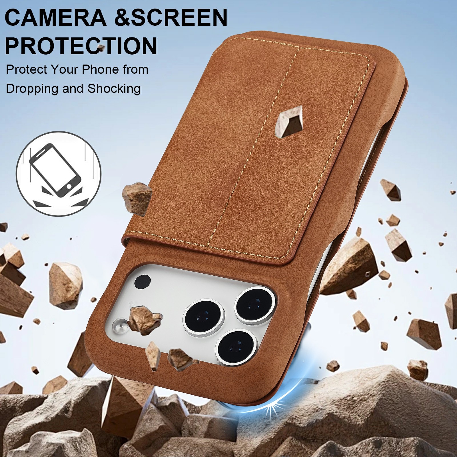 Slim Lompakkokotelot iPhone 17 Pro Cognac