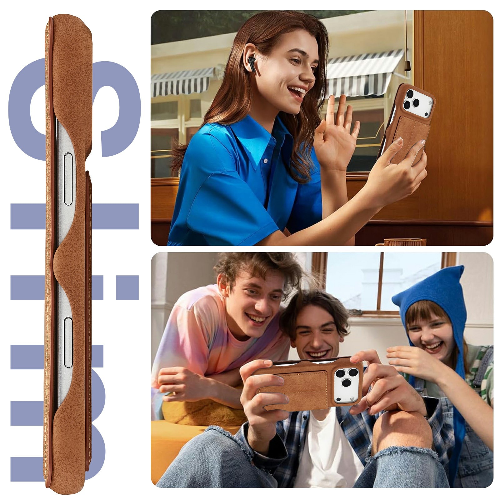 Slim Lompakkokotelot iPhone 17 Pro Cognac