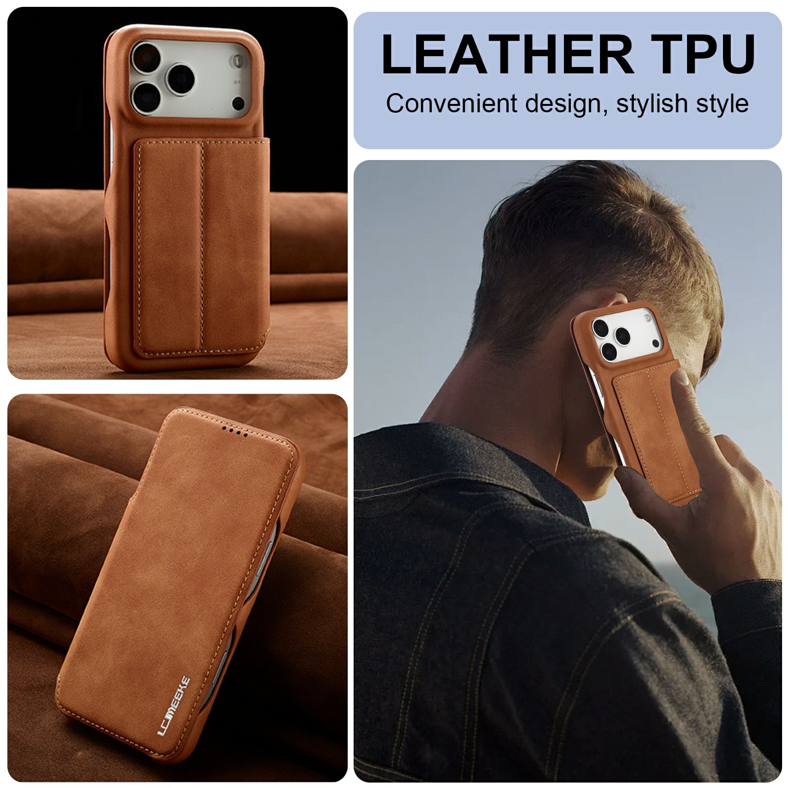 Slim Lompakkokotelot iPhone 17 Pro Cognac