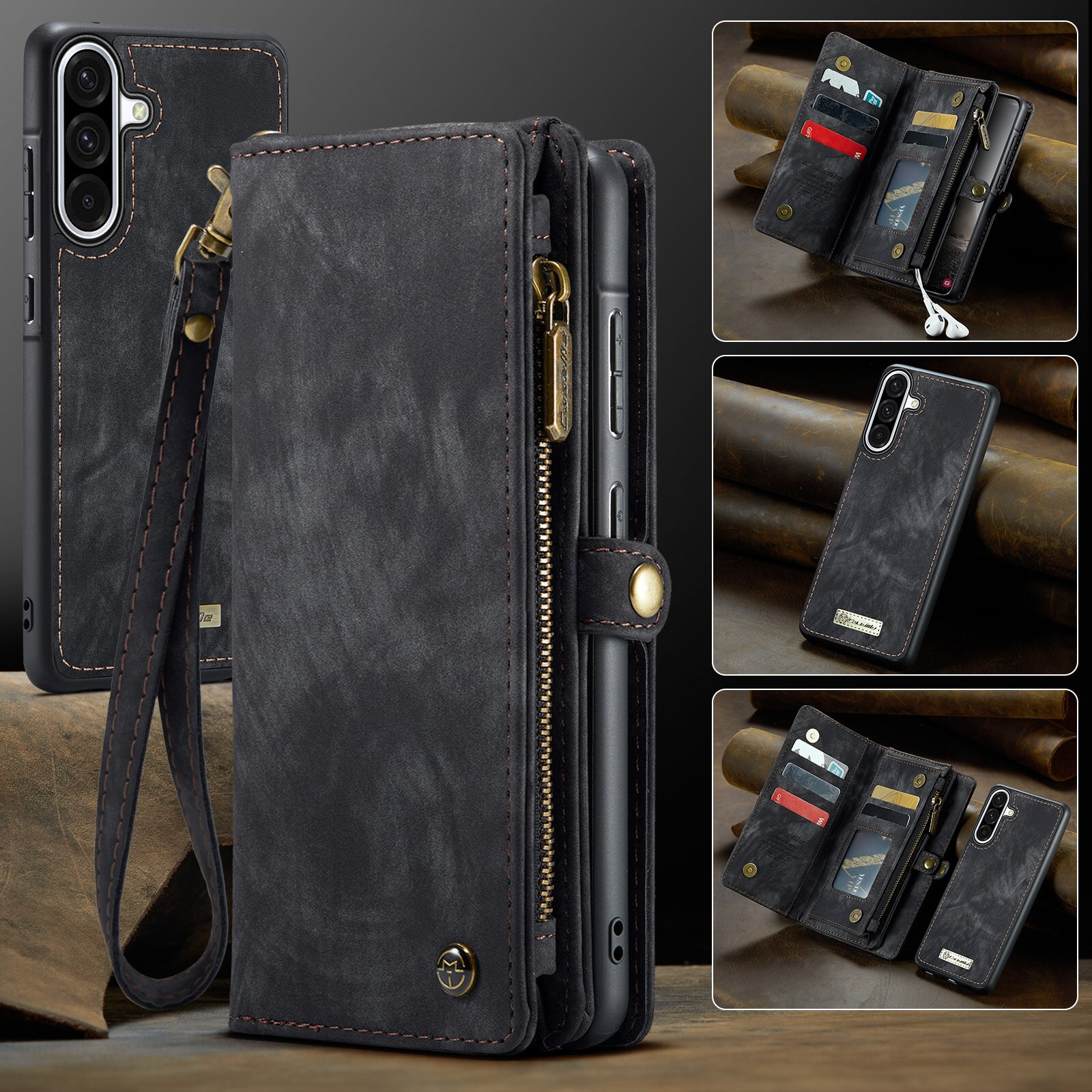 Multi-slot Suojakotelo Samsung Galaxy A17 Harmaa
