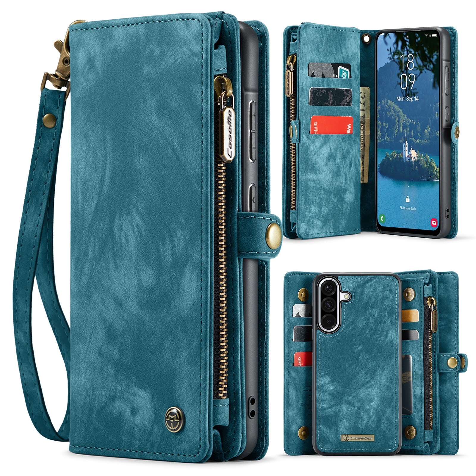 Multi-slot Suojakotelo Samsung Galaxy A17 Sininen