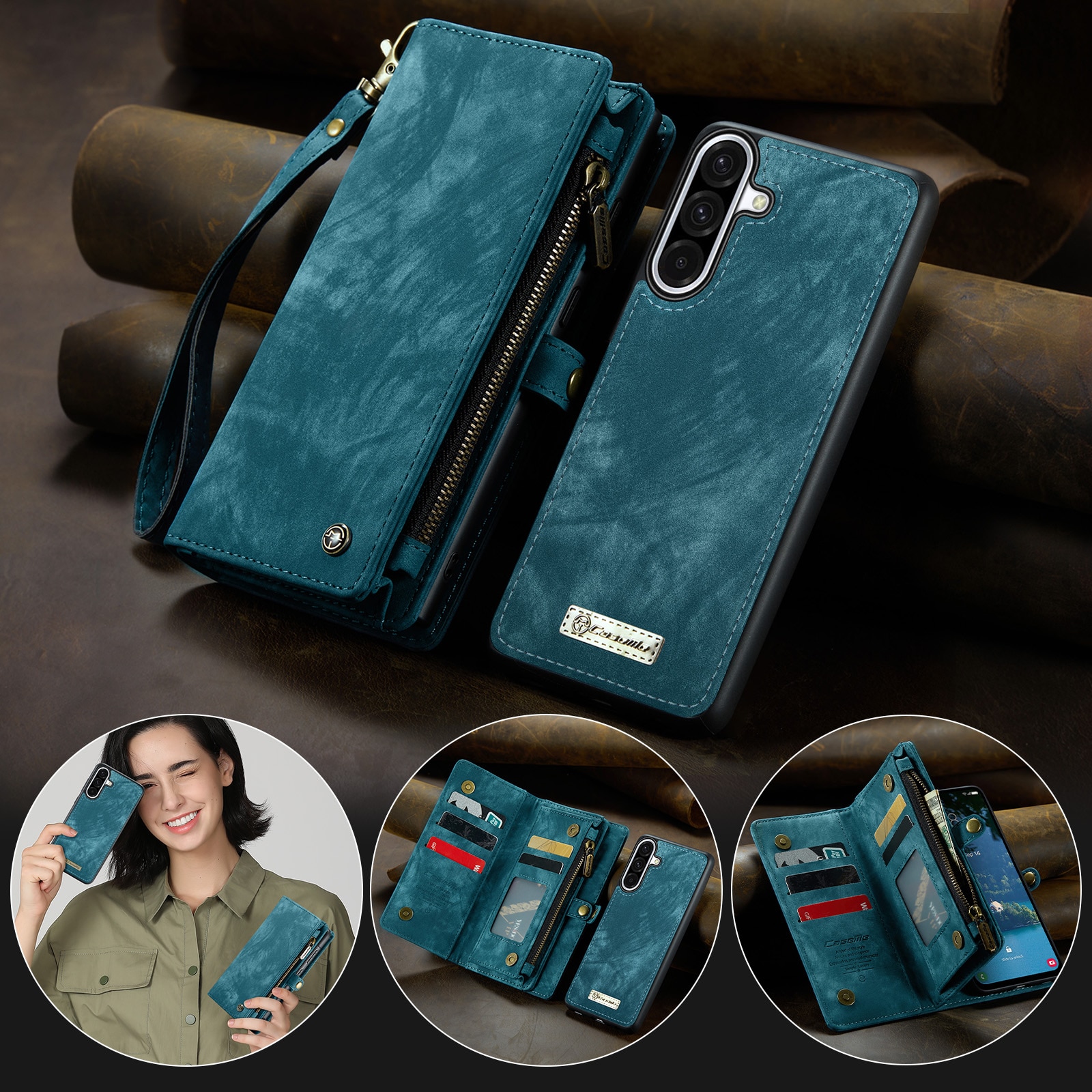 Multi-slot Suojakotelo Samsung Galaxy A17 Sininen
