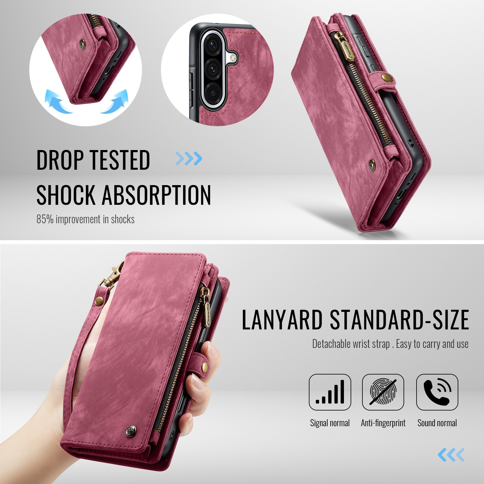 Multi-slot Suojakotelo Samsung Galaxy A17 Punainen