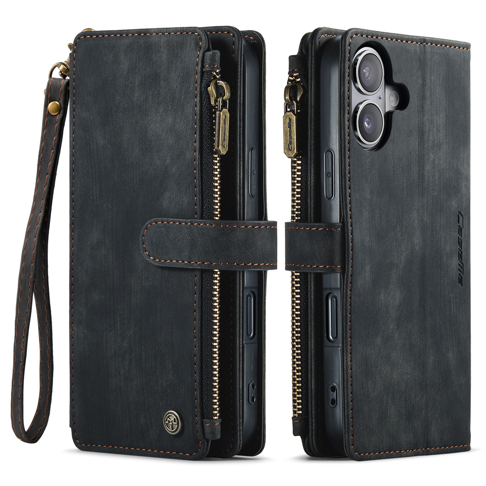 Zipper Wallet iPhone 17 Musta