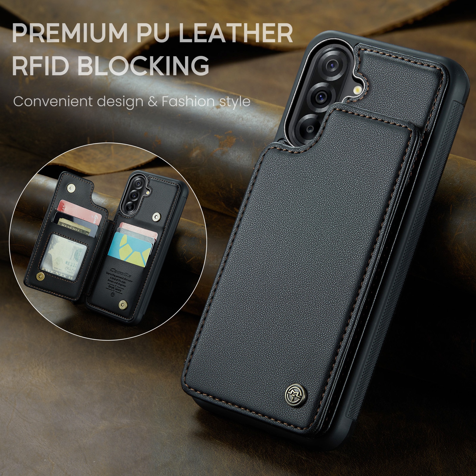 RFID-blocking Lompakonkuori Samsung Galaxy A17 musta