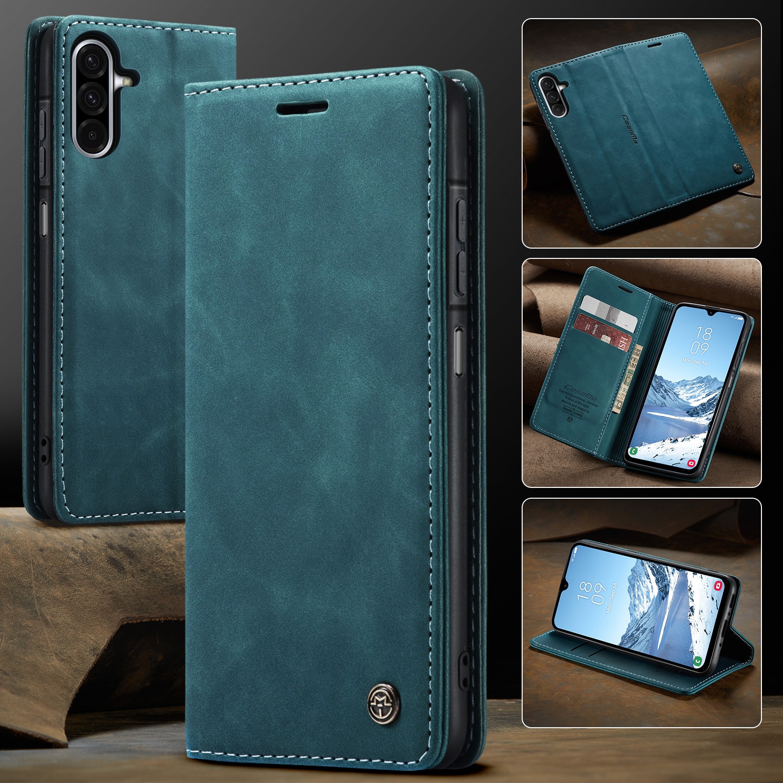 Slim Lompakkokotelo Samsung Galaxy A17 Sininen