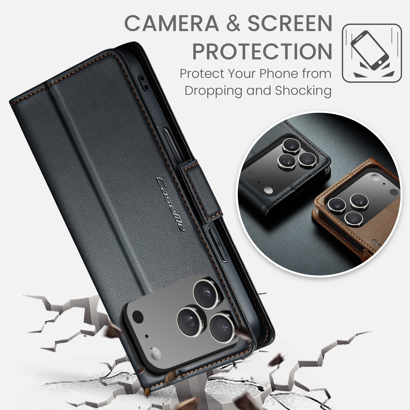 RFID Slim Lompakkokotelo iPhone 17 Pro Musta