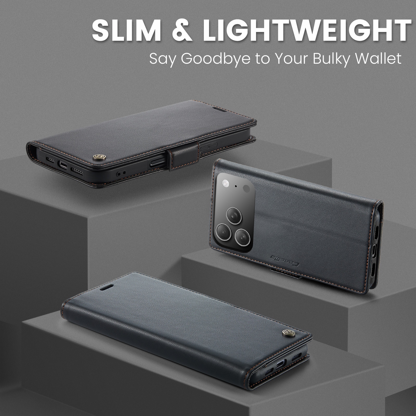 RFID Slim Lompakkokotelo iPhone 17 Pro Max Musta