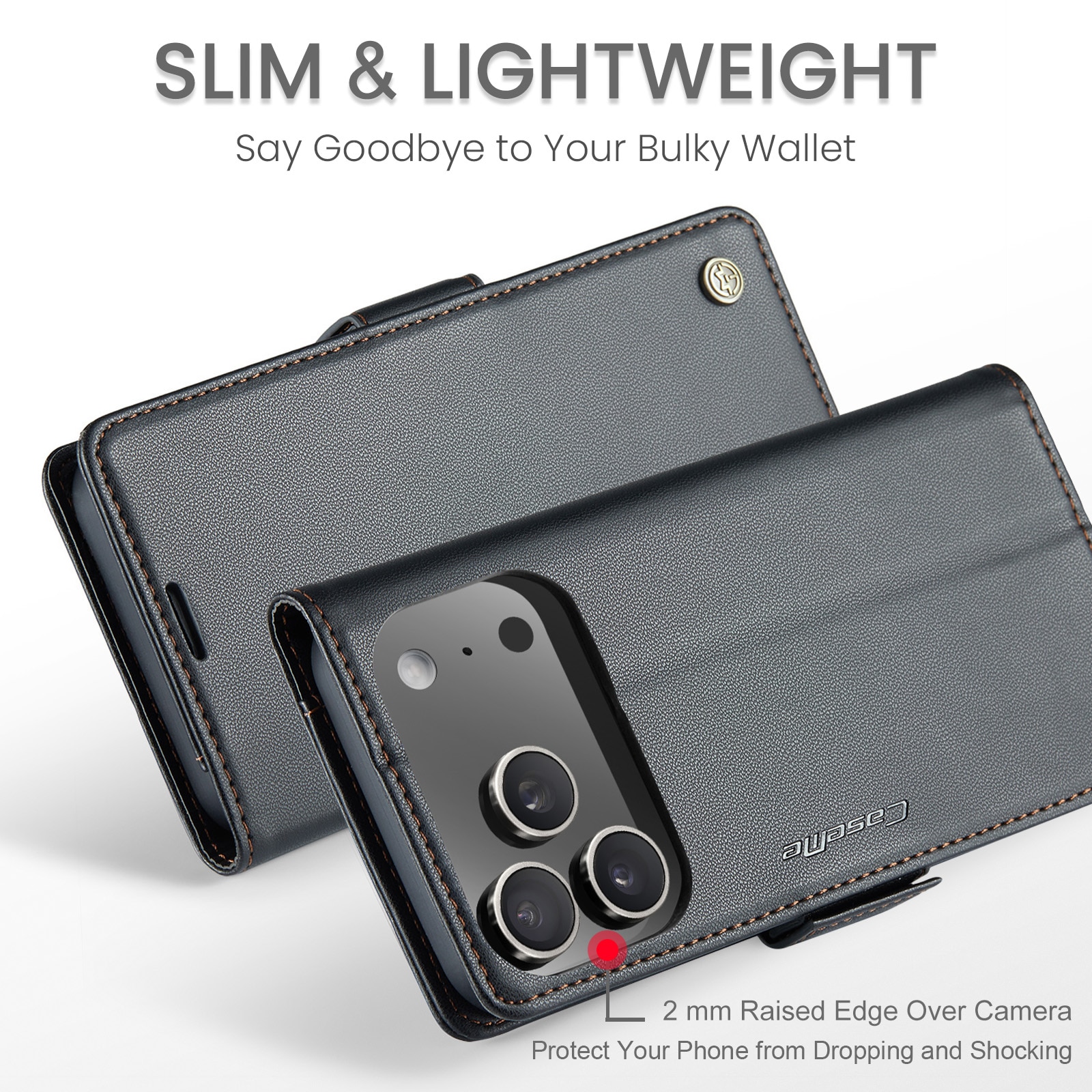 RFID Slim Lompakkokotelo iPhone 17 Pro Max Musta