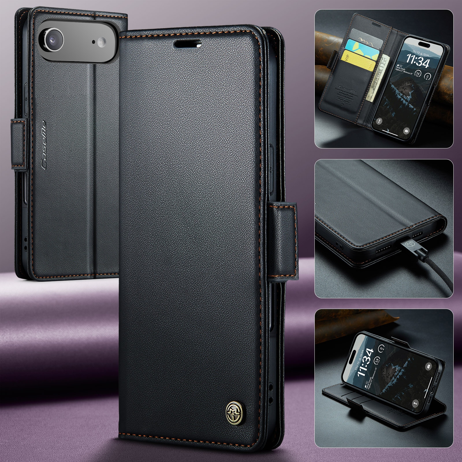 RFID Slim Lompakkokotelo iPhone 17 Air Musta