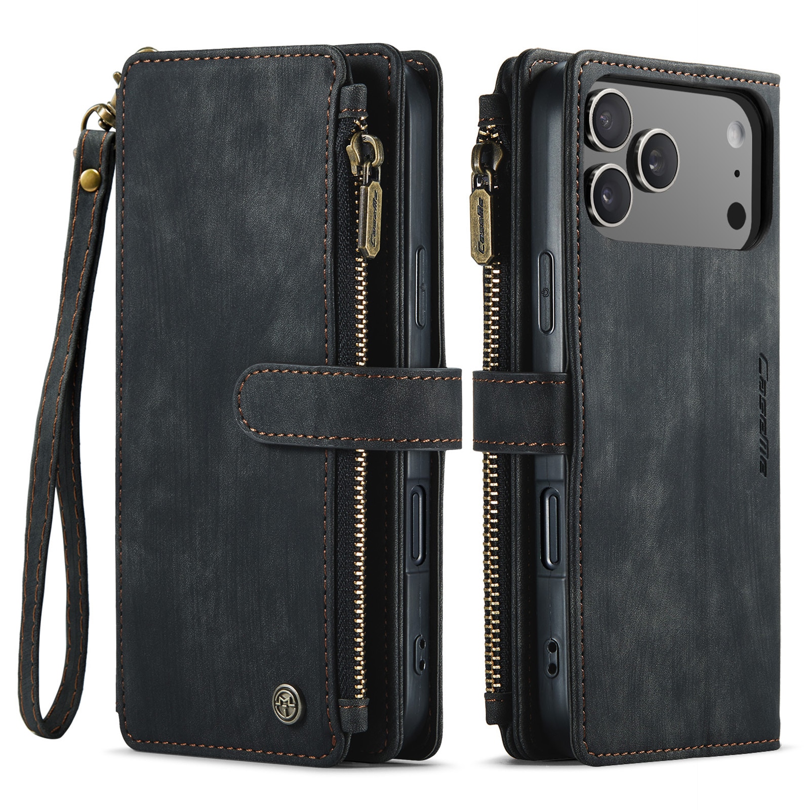 Zipper Wallet iPhone 17 Pro Max Musta