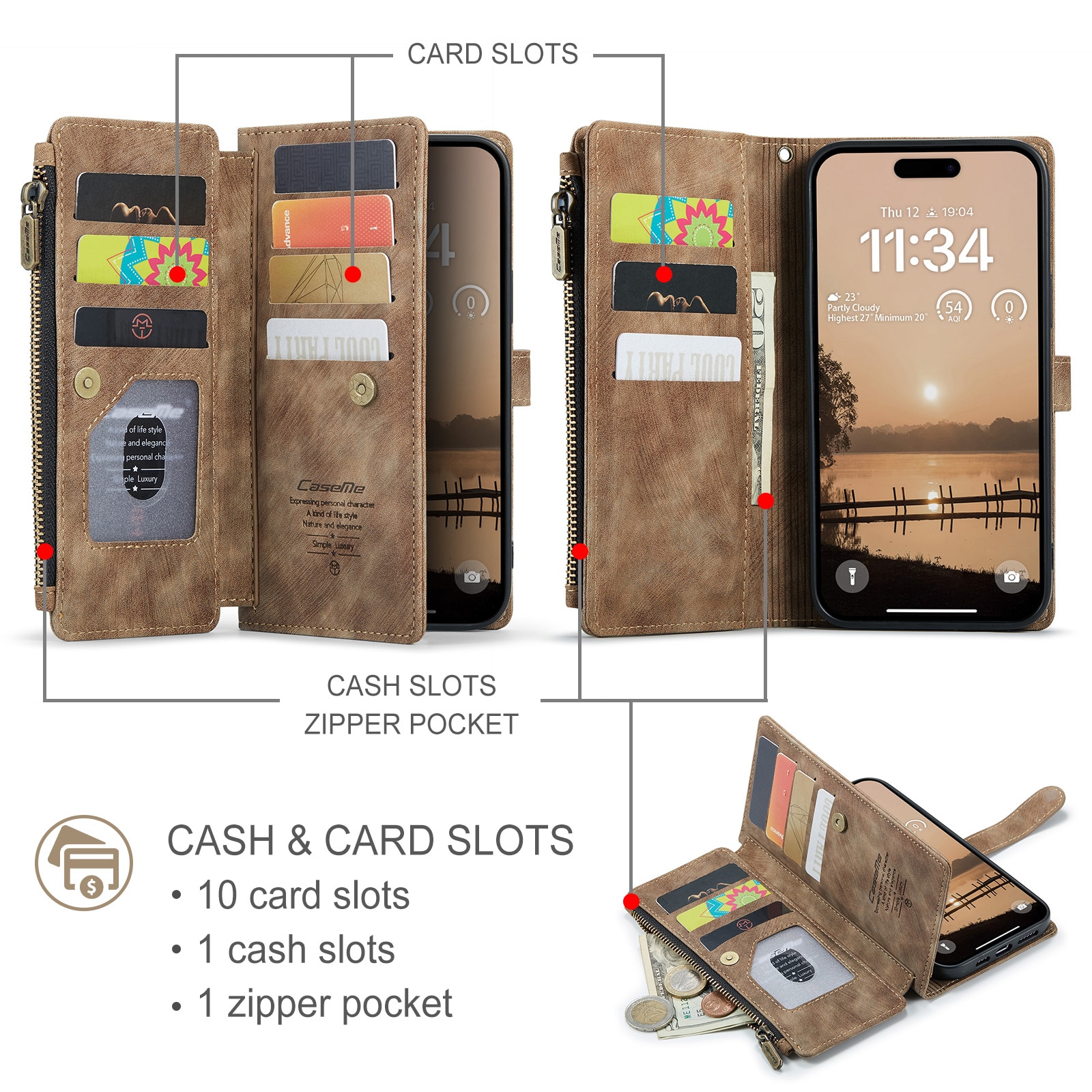 Zipper Wallet iPhone 17 Pro Max Ruskea