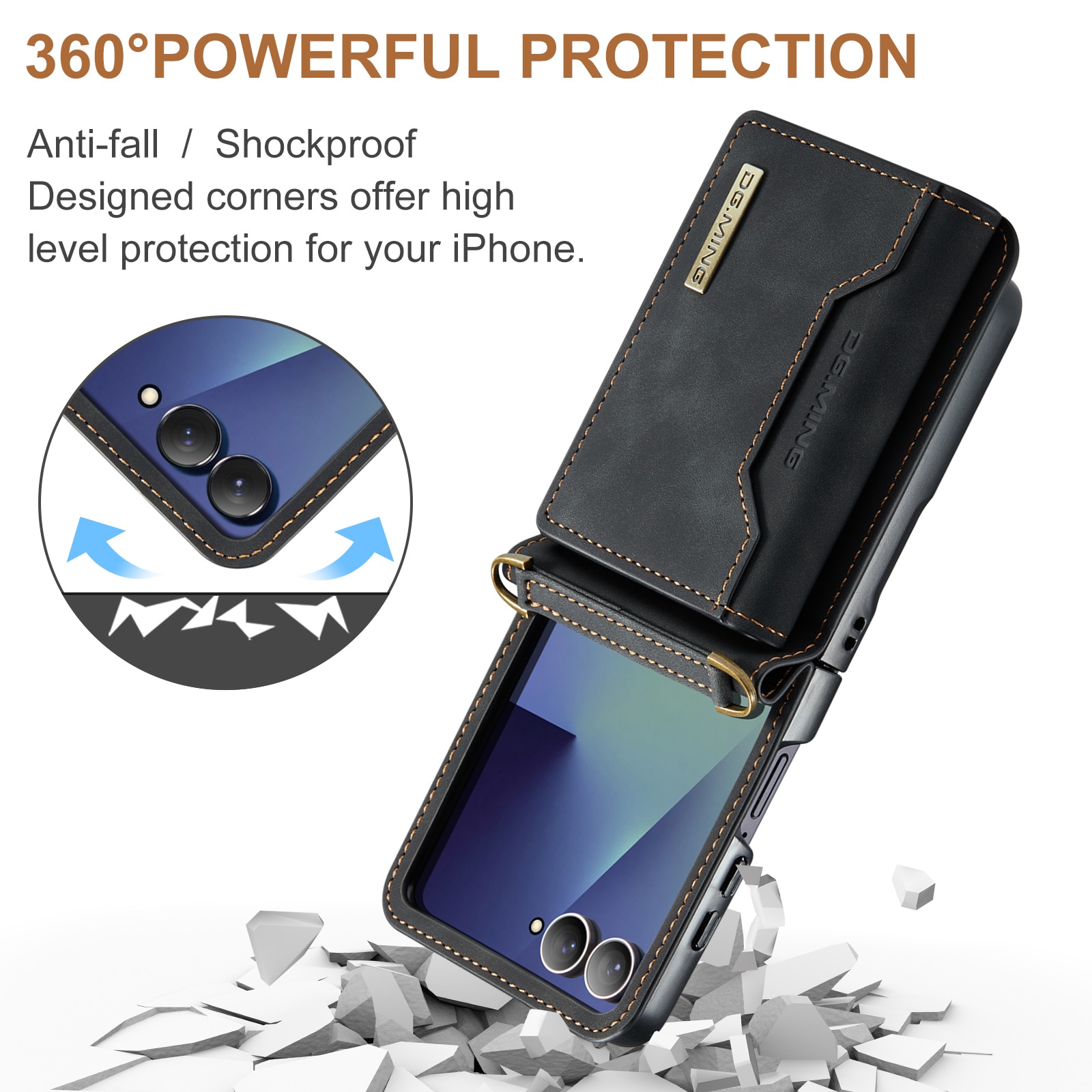 Card Slot Case Samsung Galaxy Z Flip 7 Musta