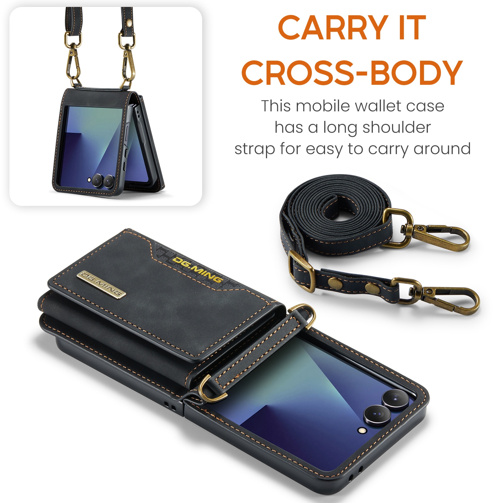 Card Slot Case Samsung Galaxy Z Flip 7 Musta