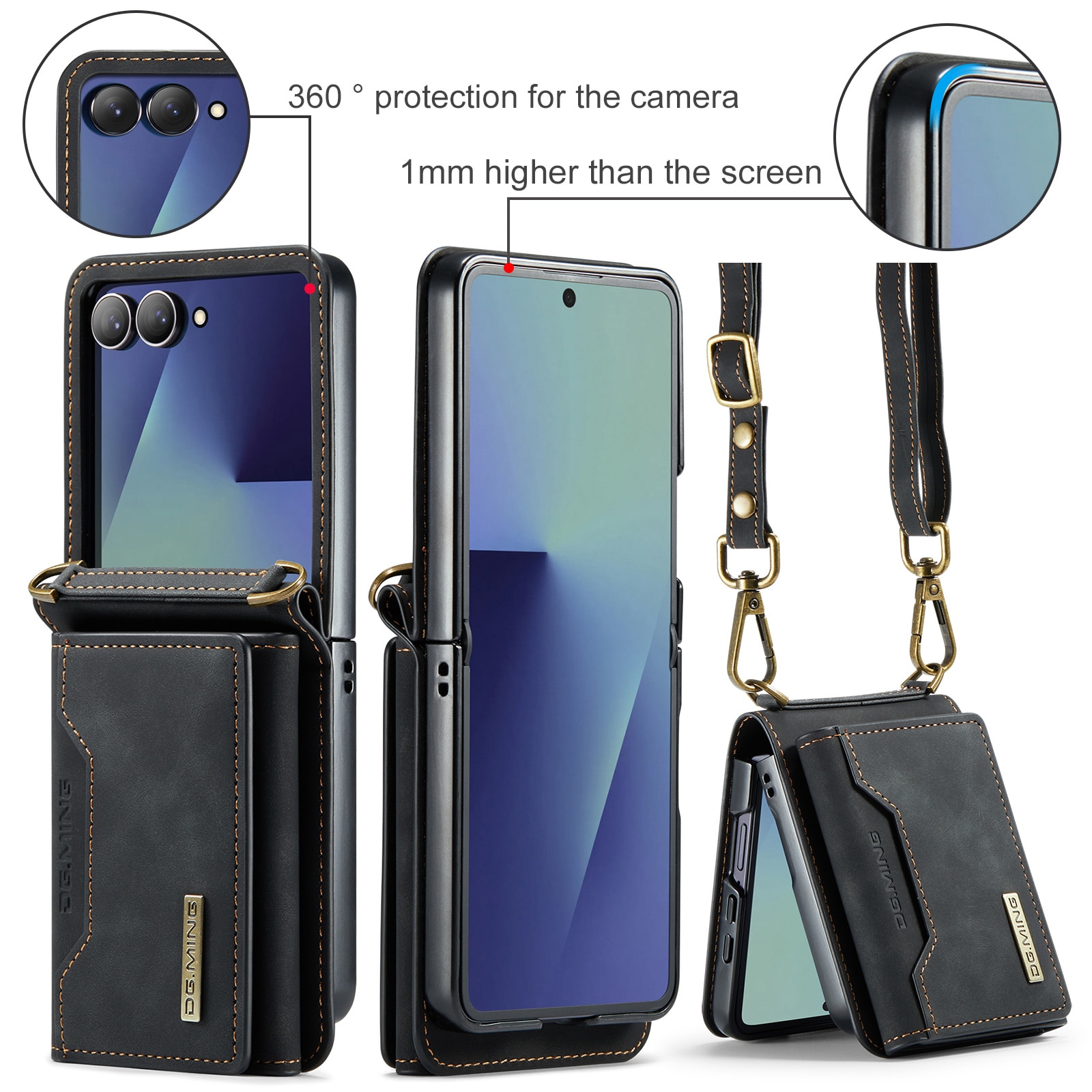 Card Slot Case Samsung Galaxy Z Flip 7 Musta