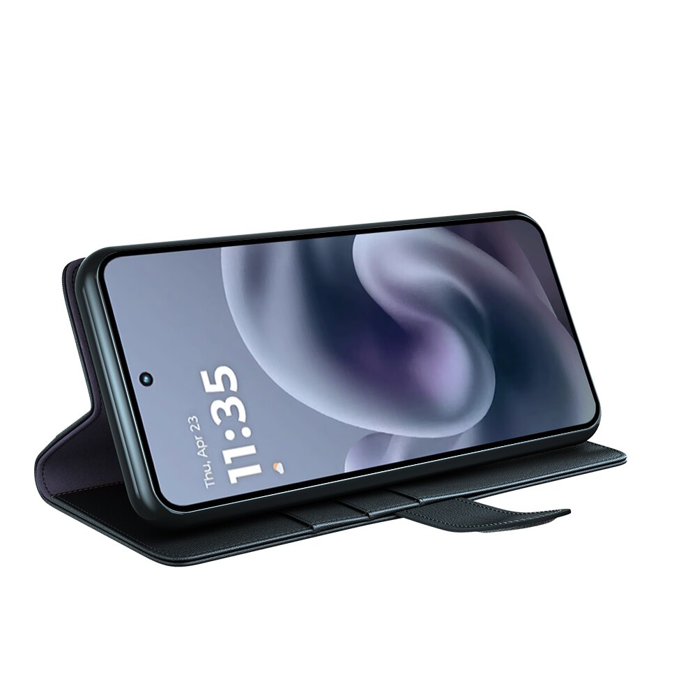 Aito Nahkakotelo Motorola Moto G86 Musta