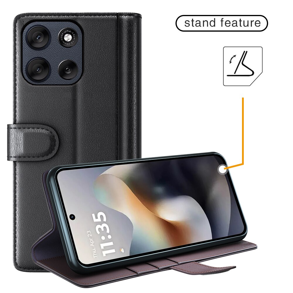 Aito Nahkakotelo Motorola Moto G56 Musta