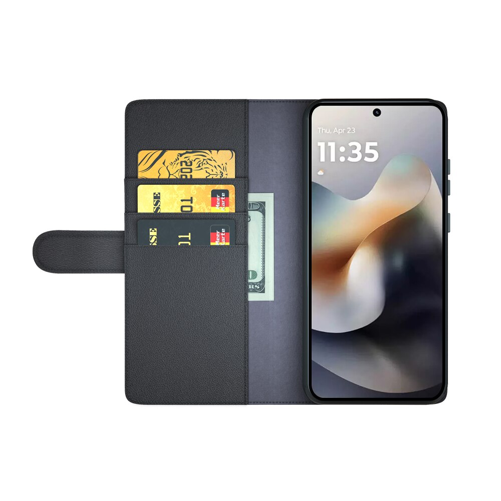 Aito Nahkakotelo Motorola Moto G56 Musta