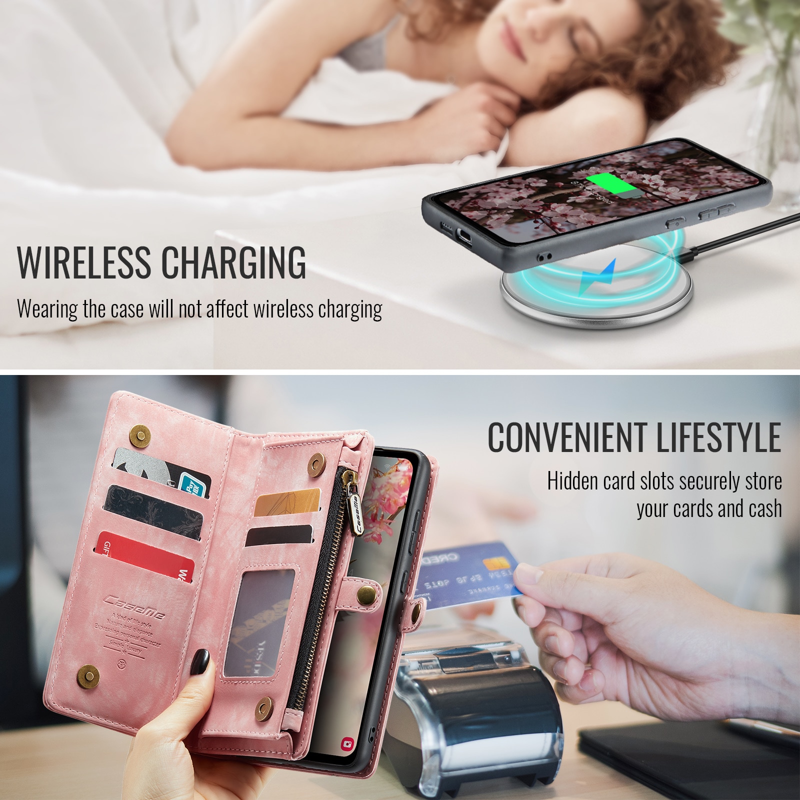 Multi-slot Suojakotelo Samsung Galaxy S25 FE Vaaleanpunainen