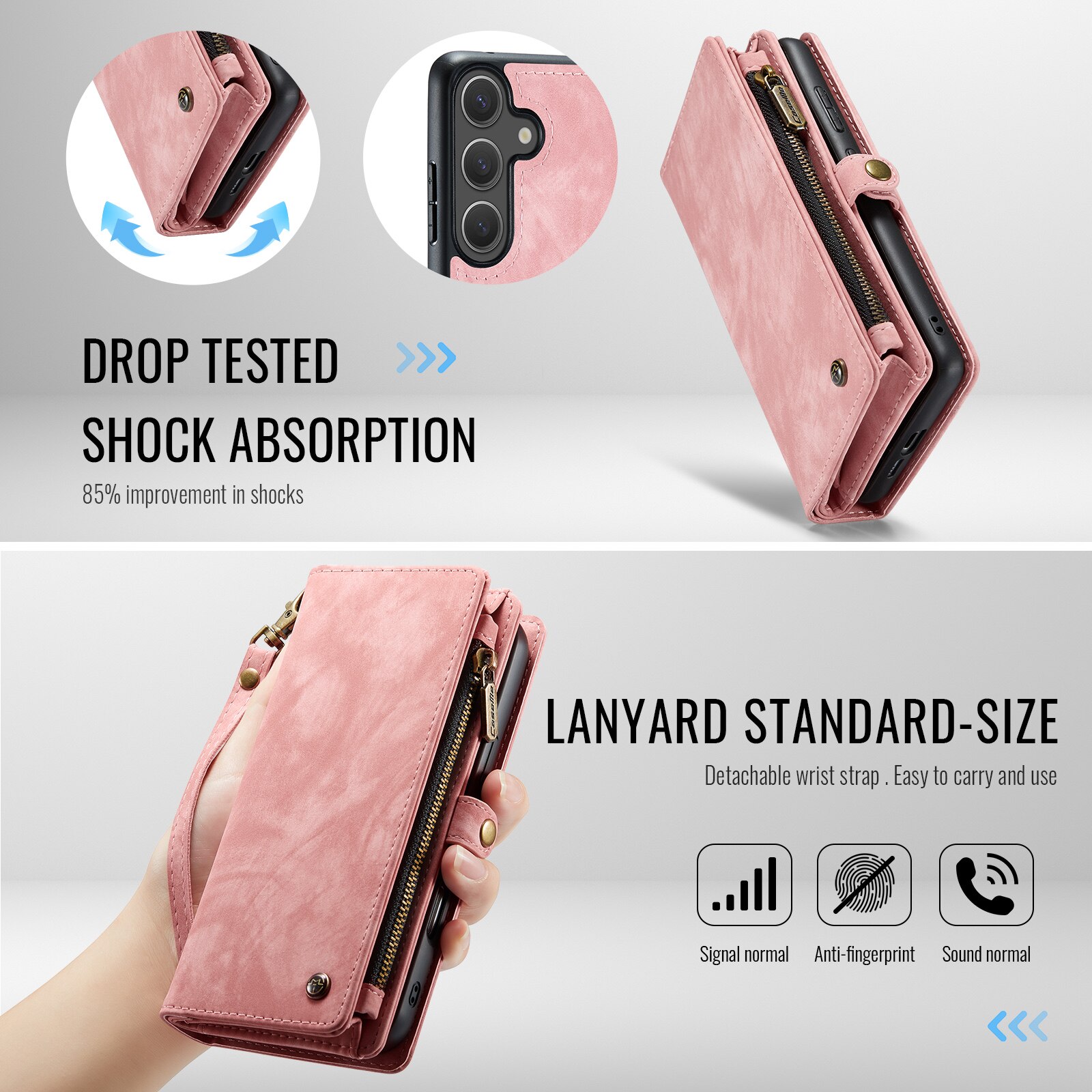 Multi-slot Suojakotelo Samsung Galaxy S25 FE Vaaleanpunainen