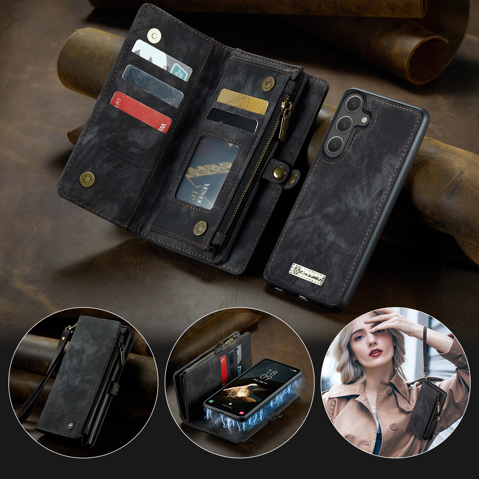 Multi-slot Suojakotelo Samsung Galaxy S25 FE Harmaa