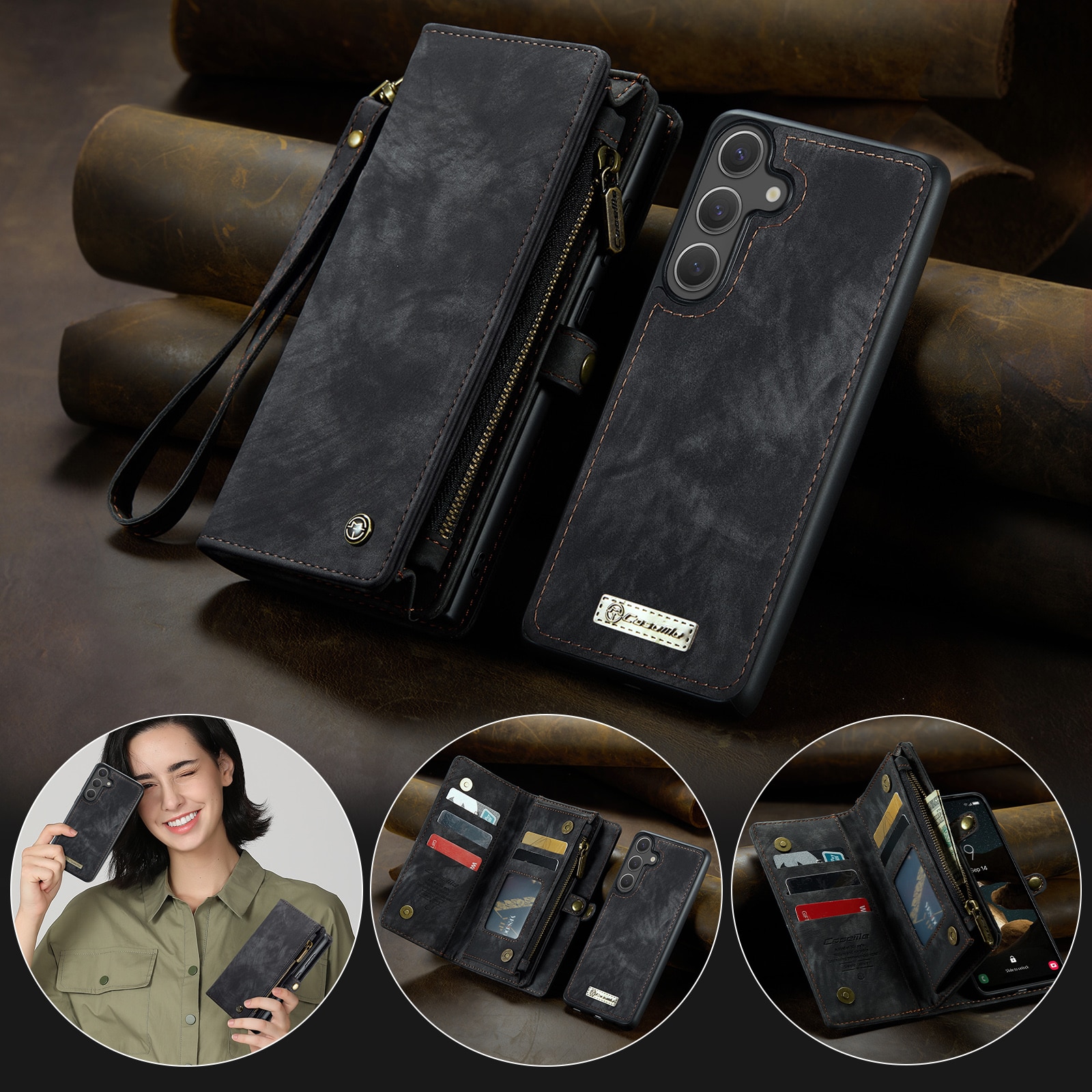 Multi-slot Suojakotelo Samsung Galaxy S25 FE Harmaa
