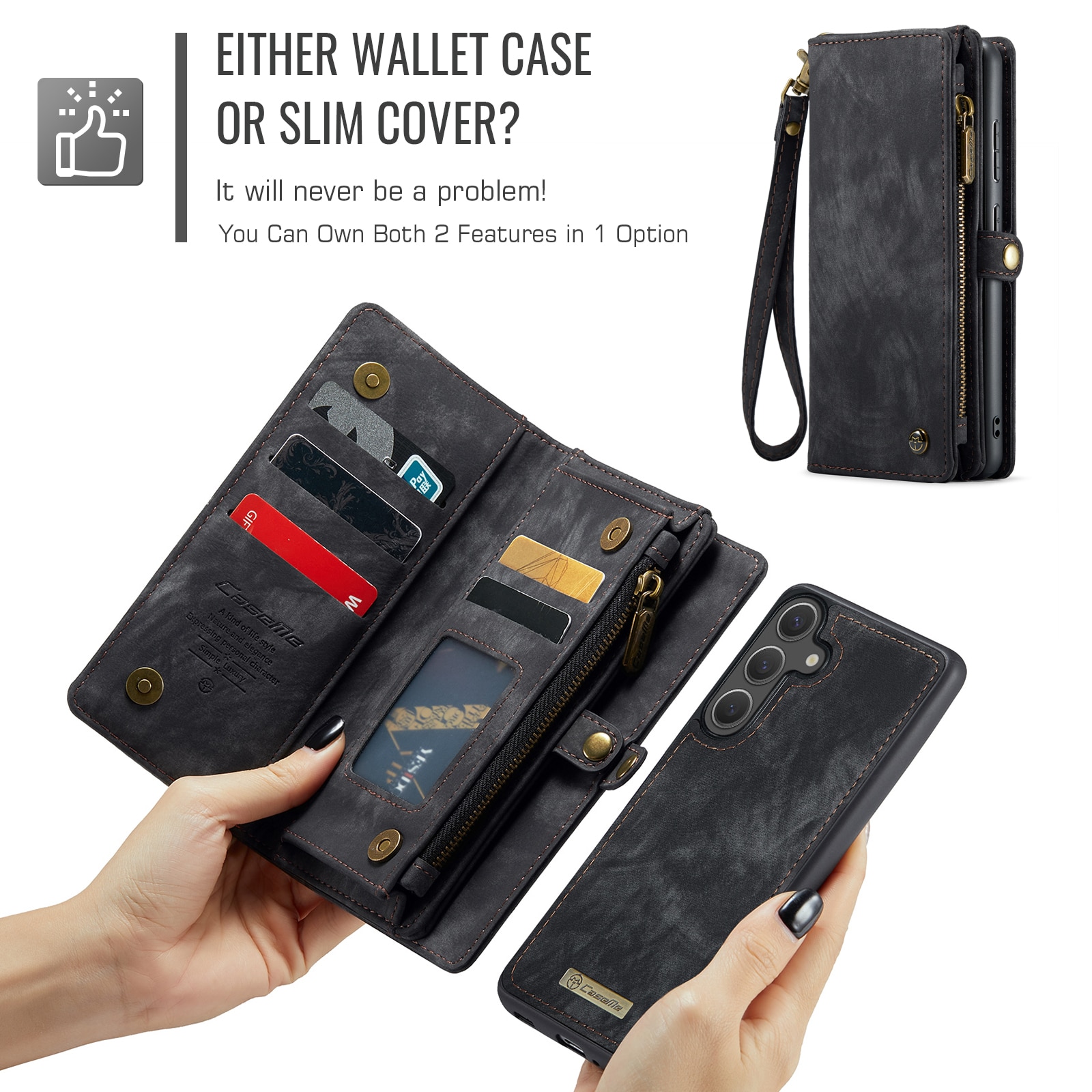 Multi-slot Suojakotelo Samsung Galaxy S25 FE Harmaa