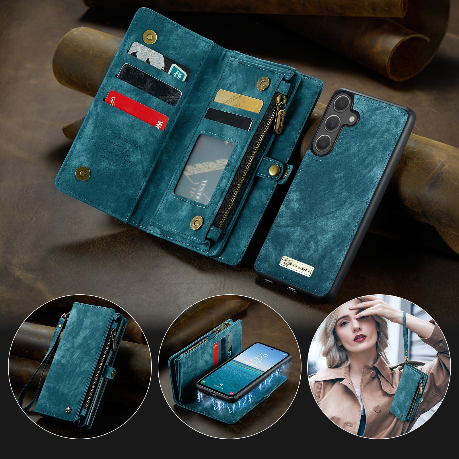 Multi-slot Suojakotelo Samsung Galaxy S25 FE Sininen