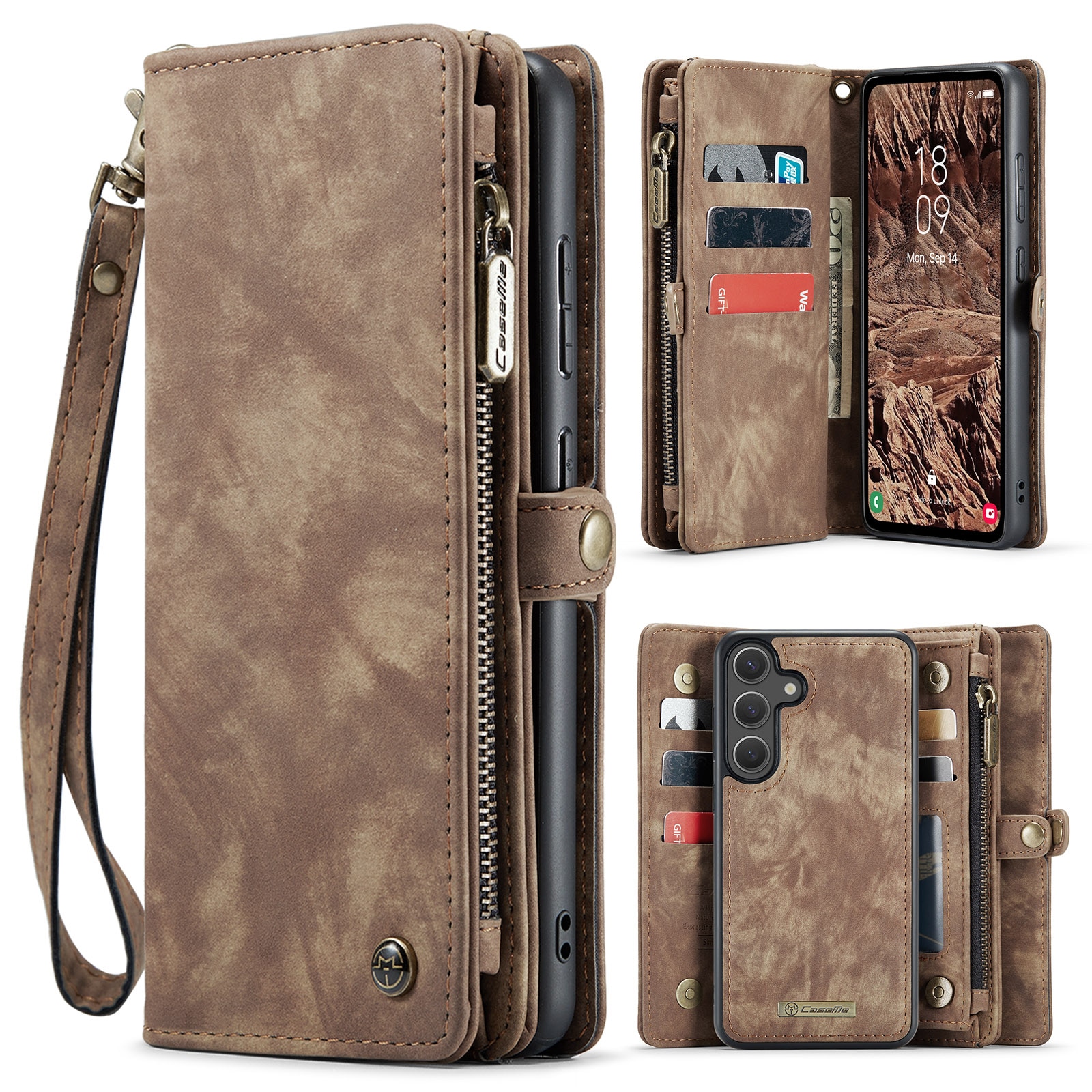 Multi-slot Suojakotelo Samsung Galaxy S25 FE Ruskea