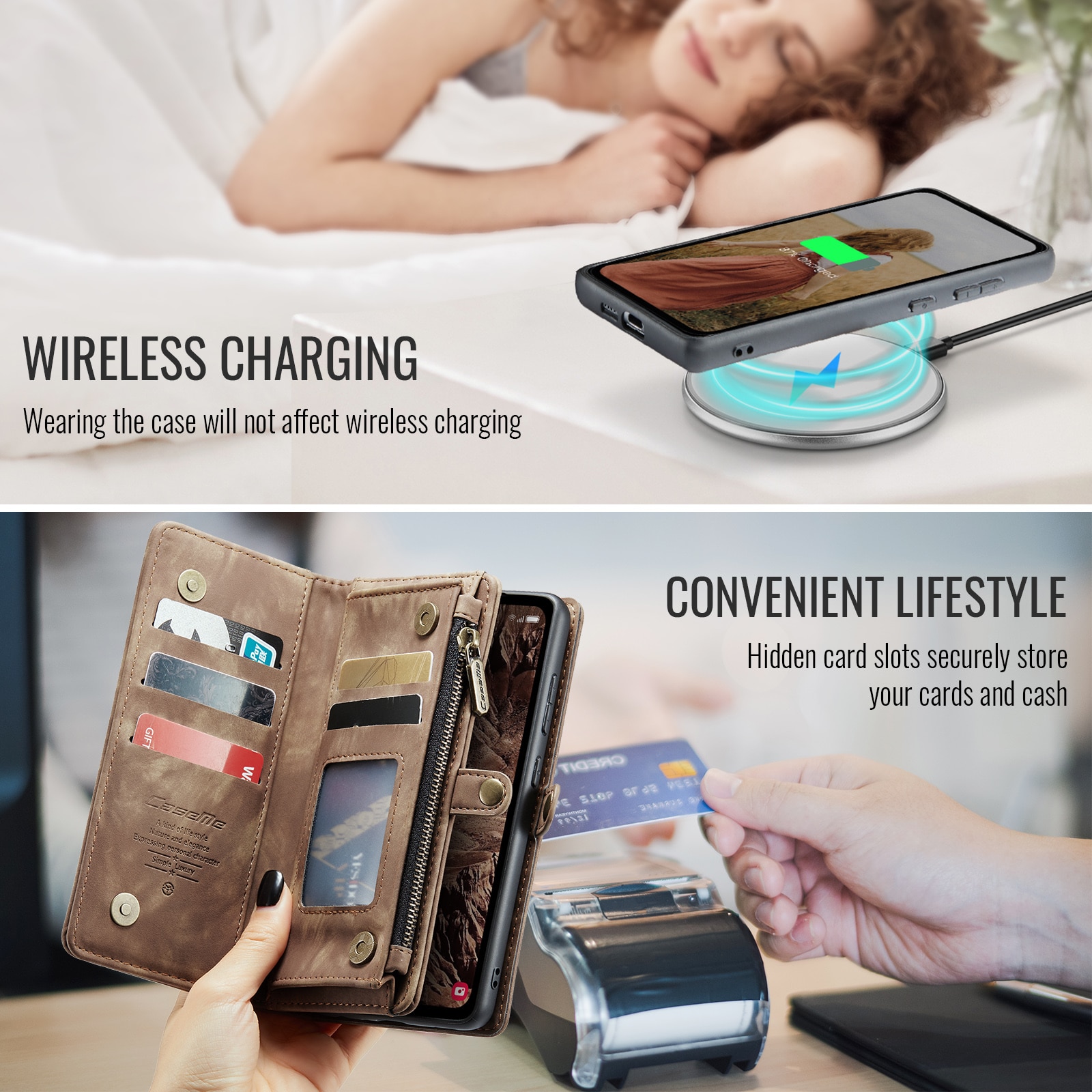 Multi-slot Suojakotelo Samsung Galaxy S25 FE Ruskea