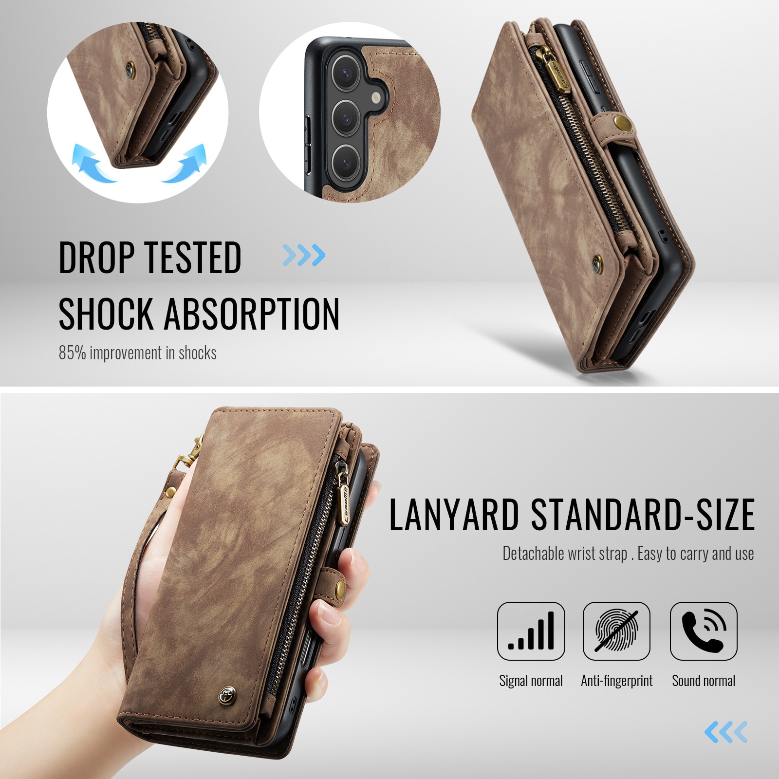 Multi-slot Suojakotelo Samsung Galaxy S25 FE Ruskea