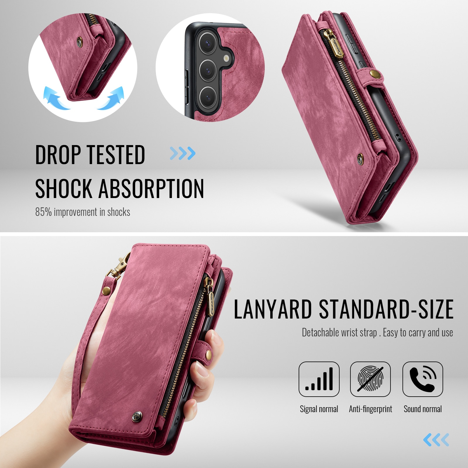 Multi-slot Suojakotelo Samsung Galaxy S25 FE Punainen
