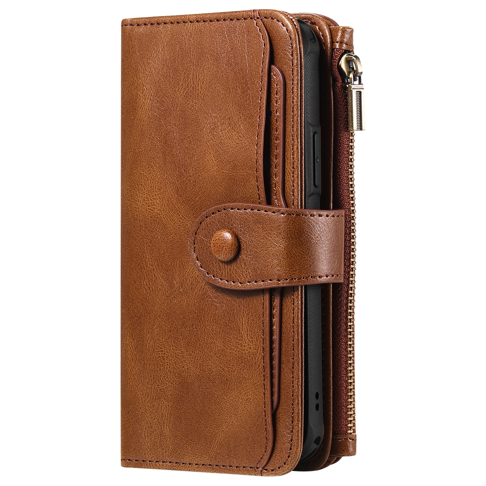 Magnet Leather Multi-Wallet iPhone 17 Pro Ruskea