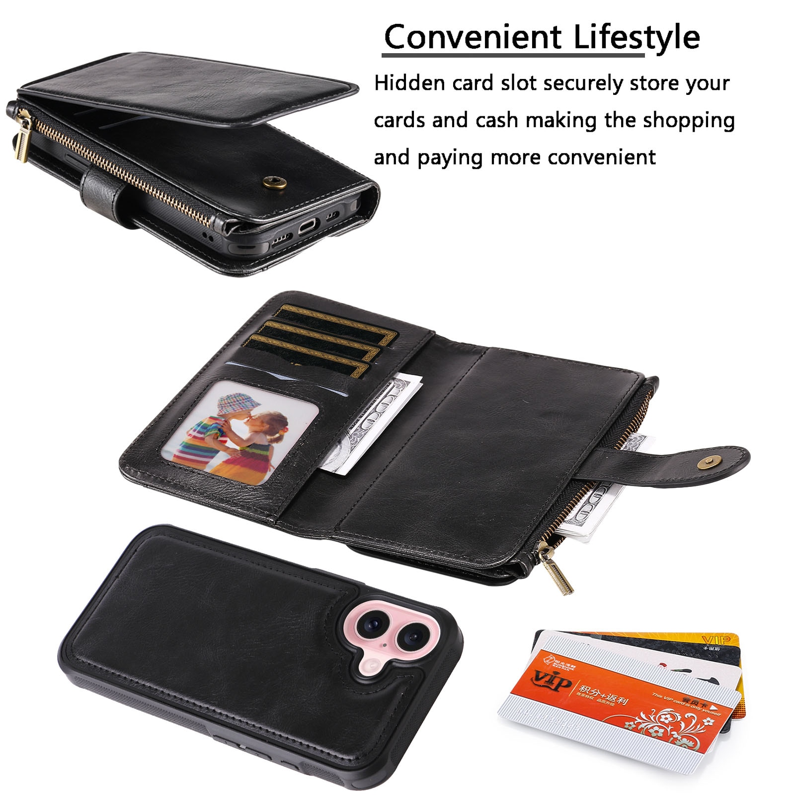 Magnet Leather Multi-Wallet iPhone 17 msuta