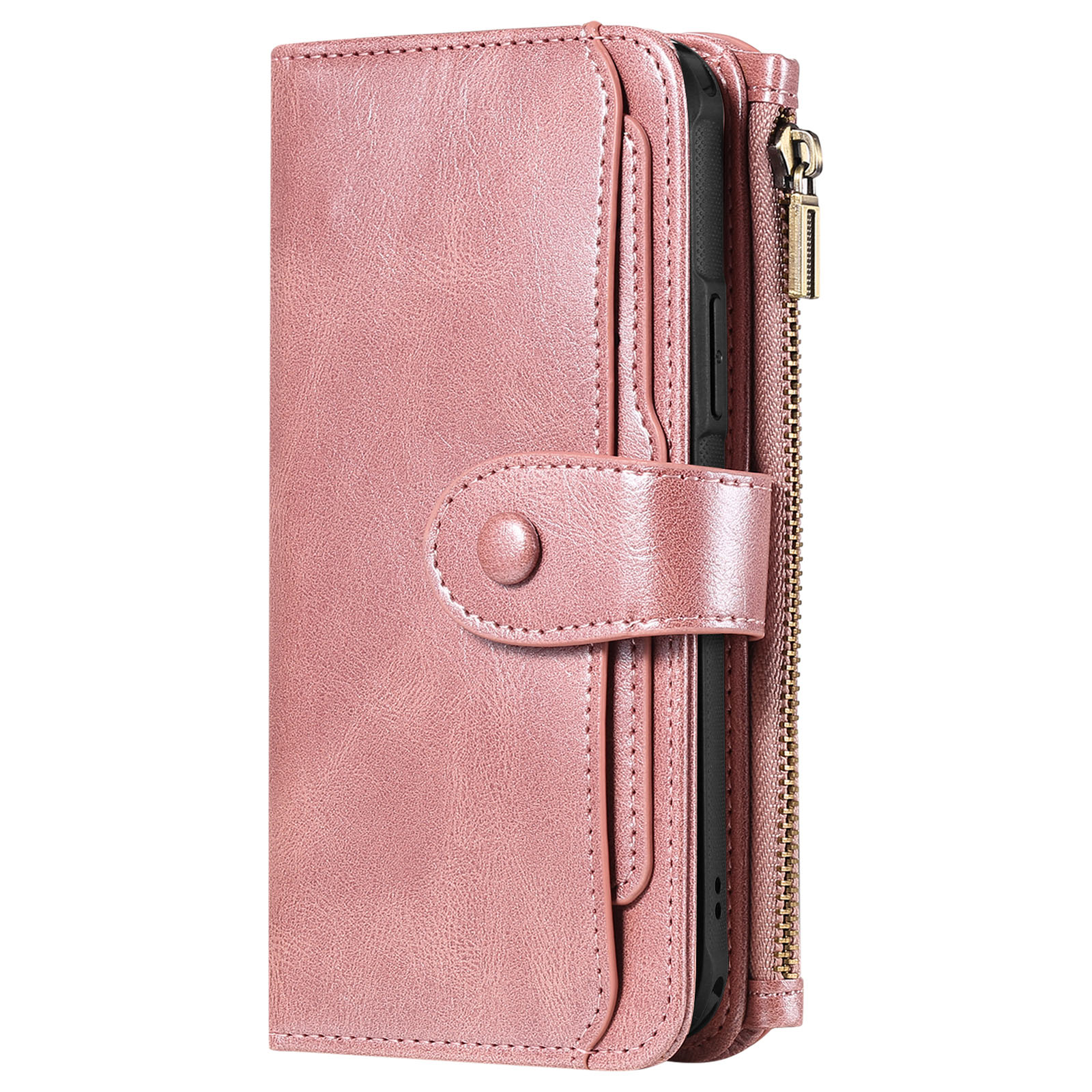 Magnet Leather Multi-Wallet iPhone 17 Vaaleanpunainen