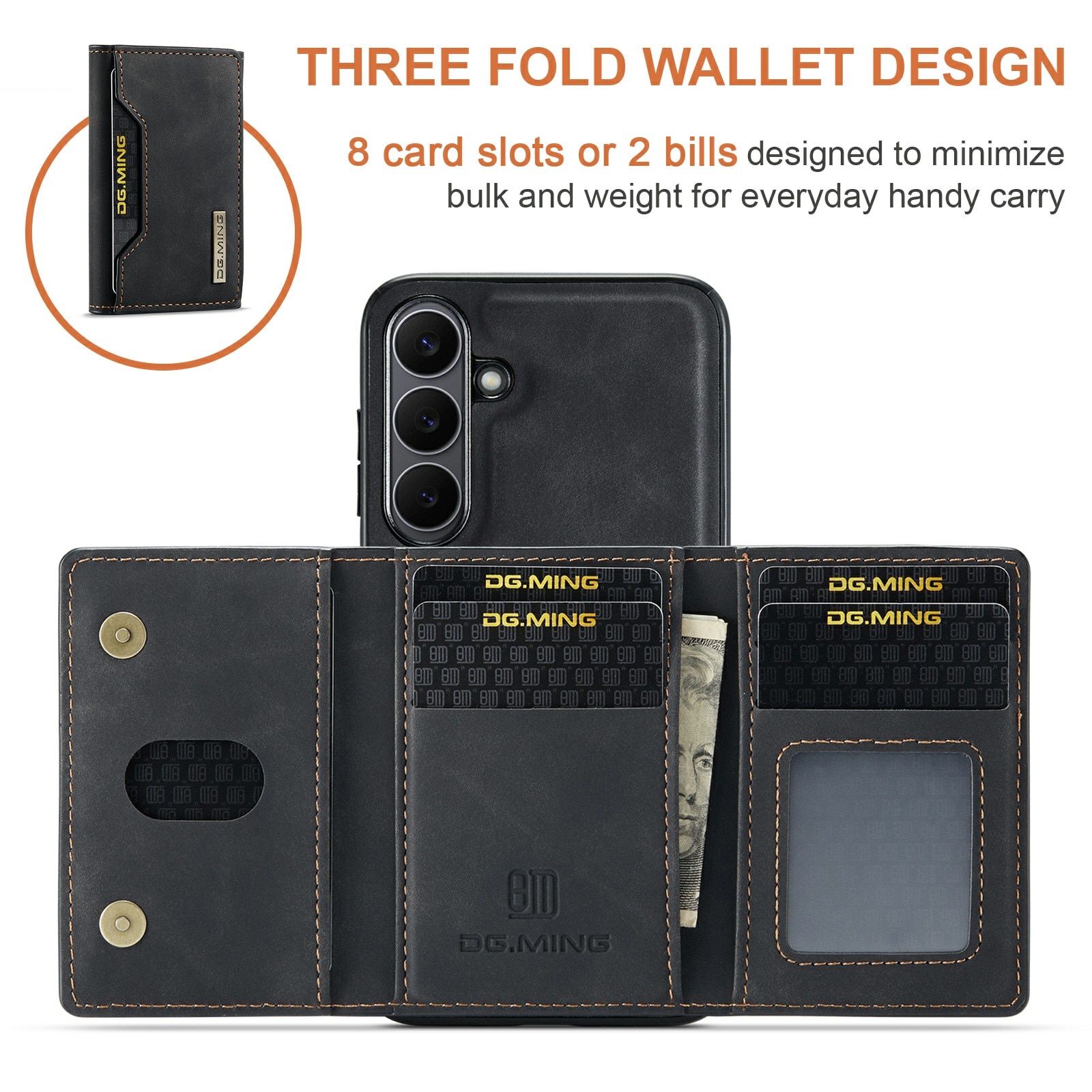 Magnetic Card Slot Case Samsung Galaxy S25 FE Musta