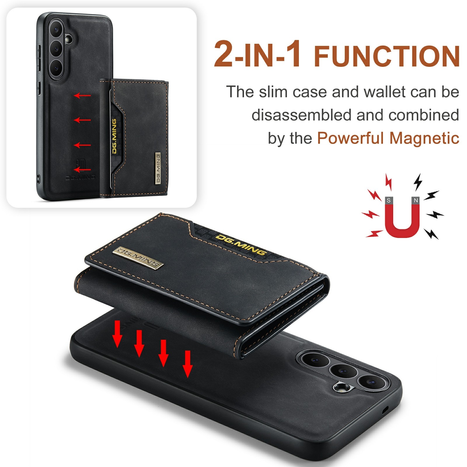 Magnetic Card Slot Case Samsung Galaxy S25 FE Musta