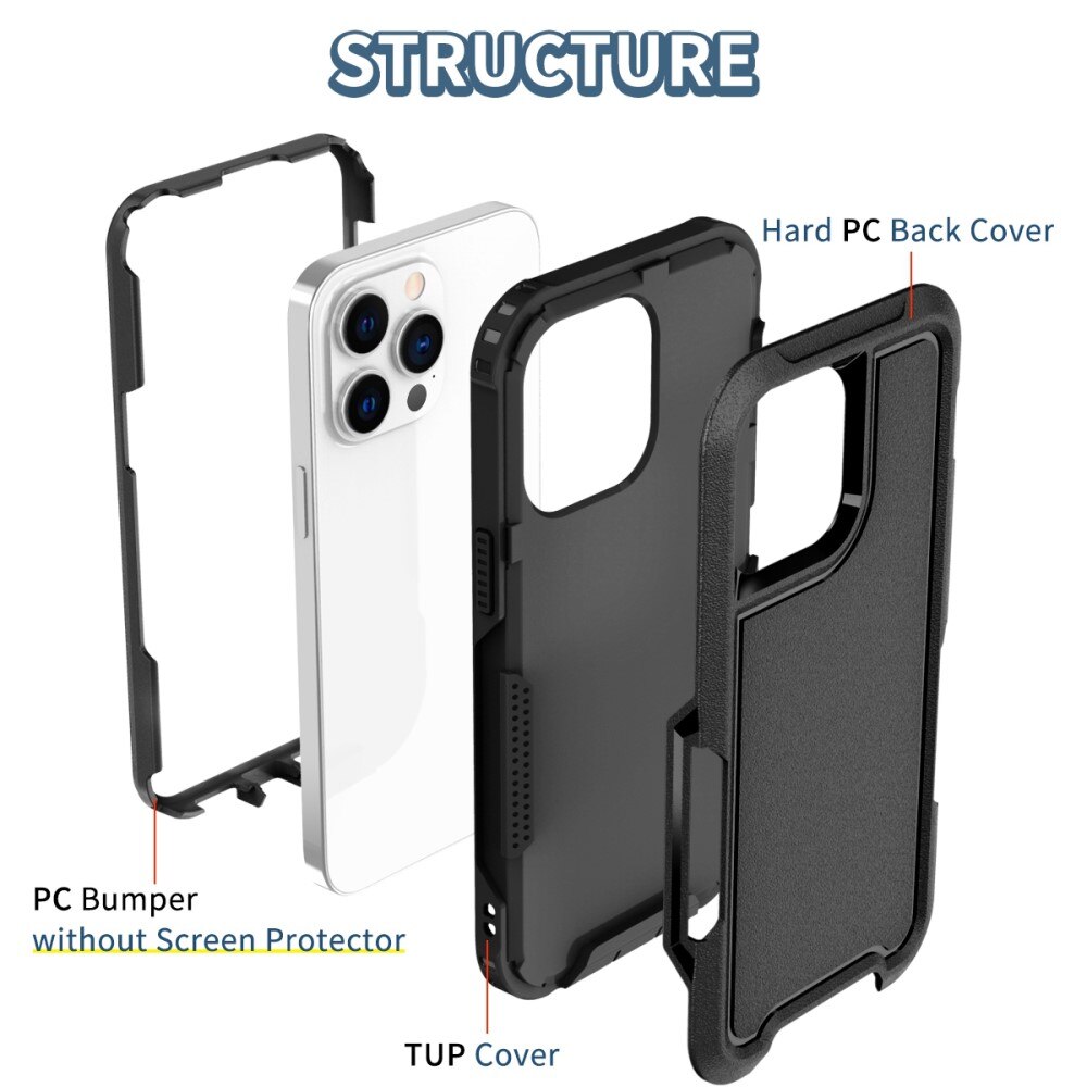 Extra Full Cover Kuori iPhone 14 Pro musta