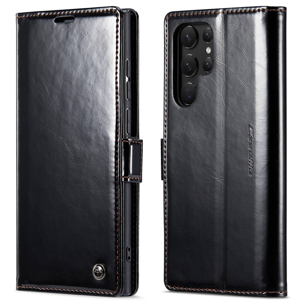Leather Wallet Samsung Galaxy S22 Ultra musta
