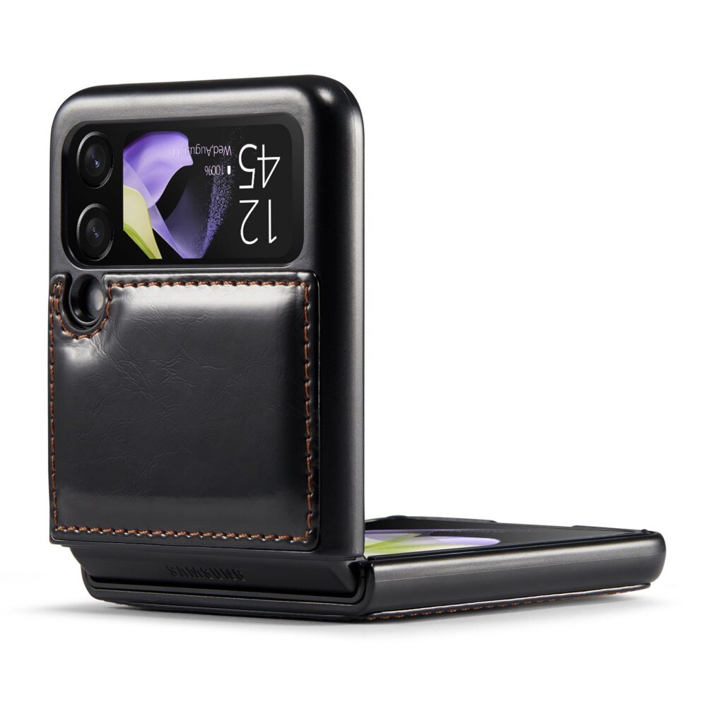 Leather Wallet Samsung Galaxy Z Flip 4 musta