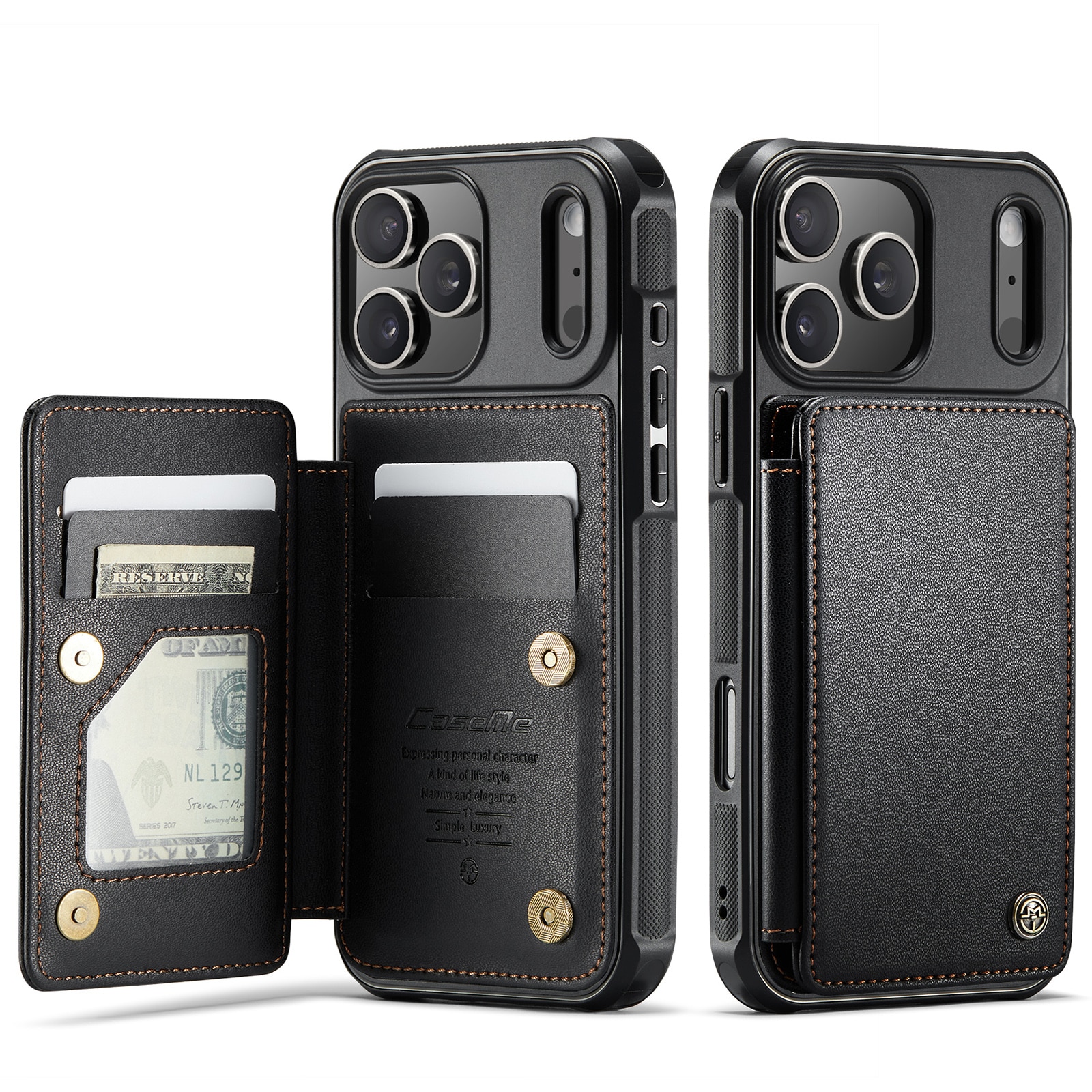 RFID-blocking Lompakonkuori iPhone 17 Pro musta