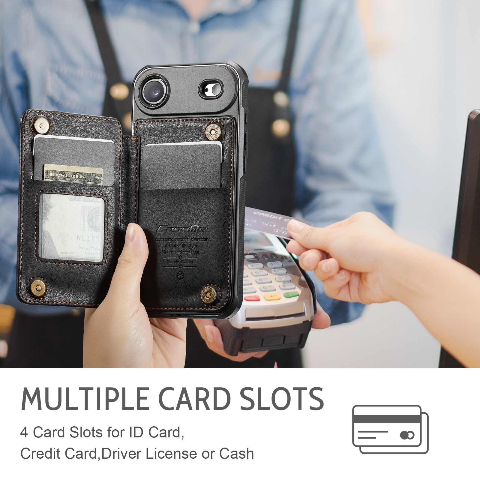 RFID-blocking Lompakonkuori iPhone Air musta