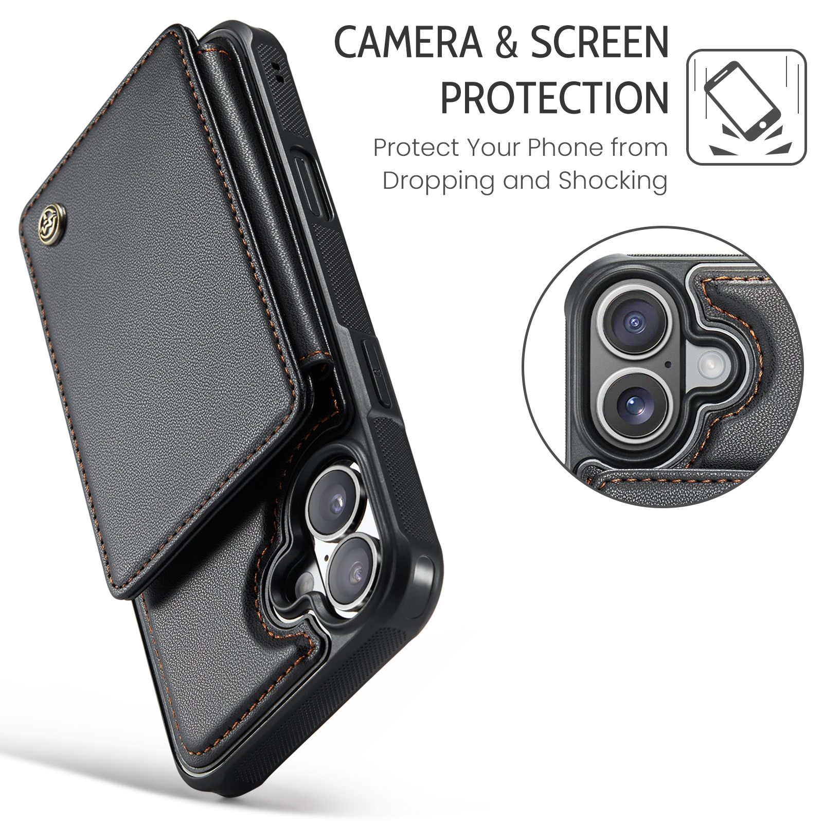 RFID-blocking Lompakonkuori iPhone 17 musta