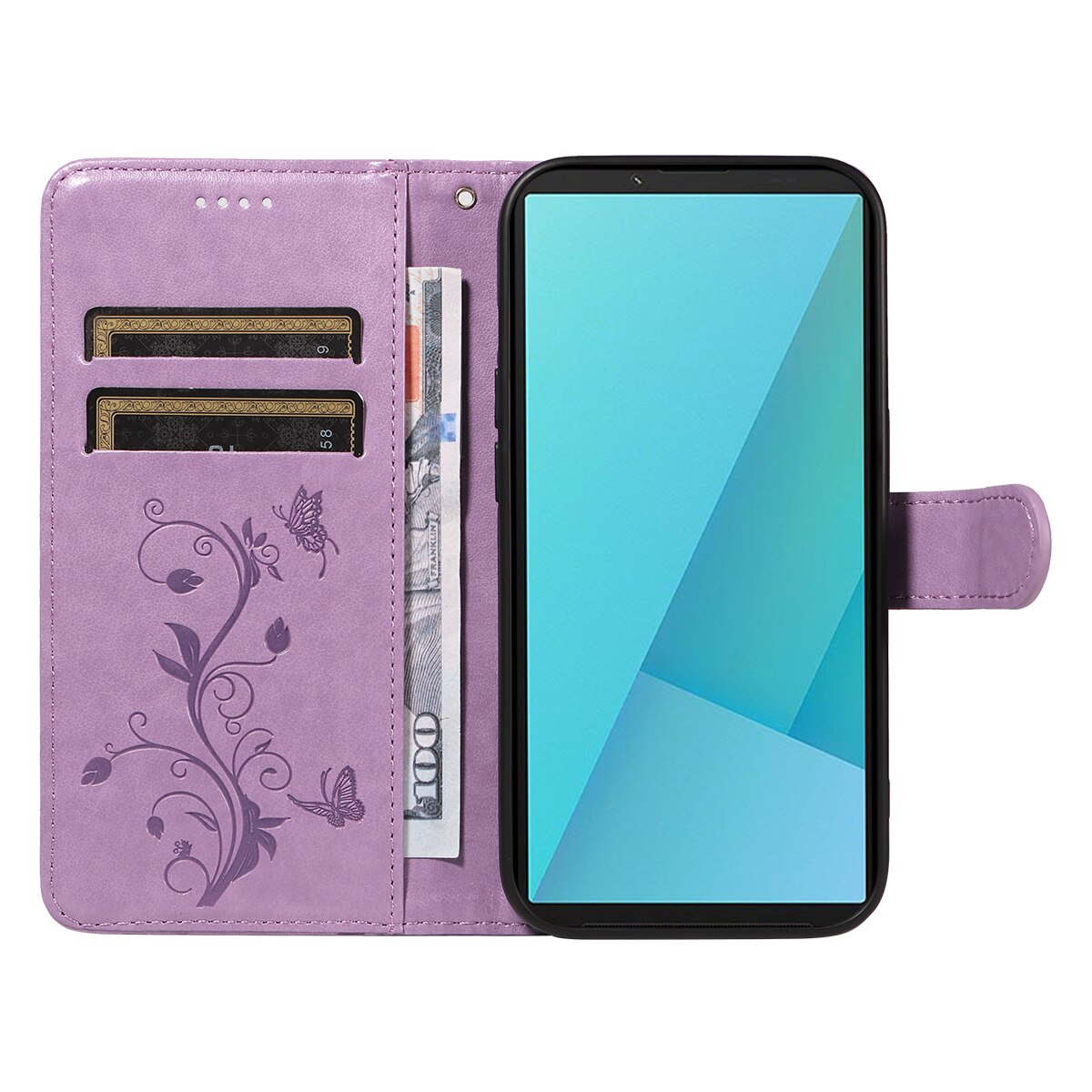 Nahkakotelo Perhonen Sony Xperia 10 VII Liila