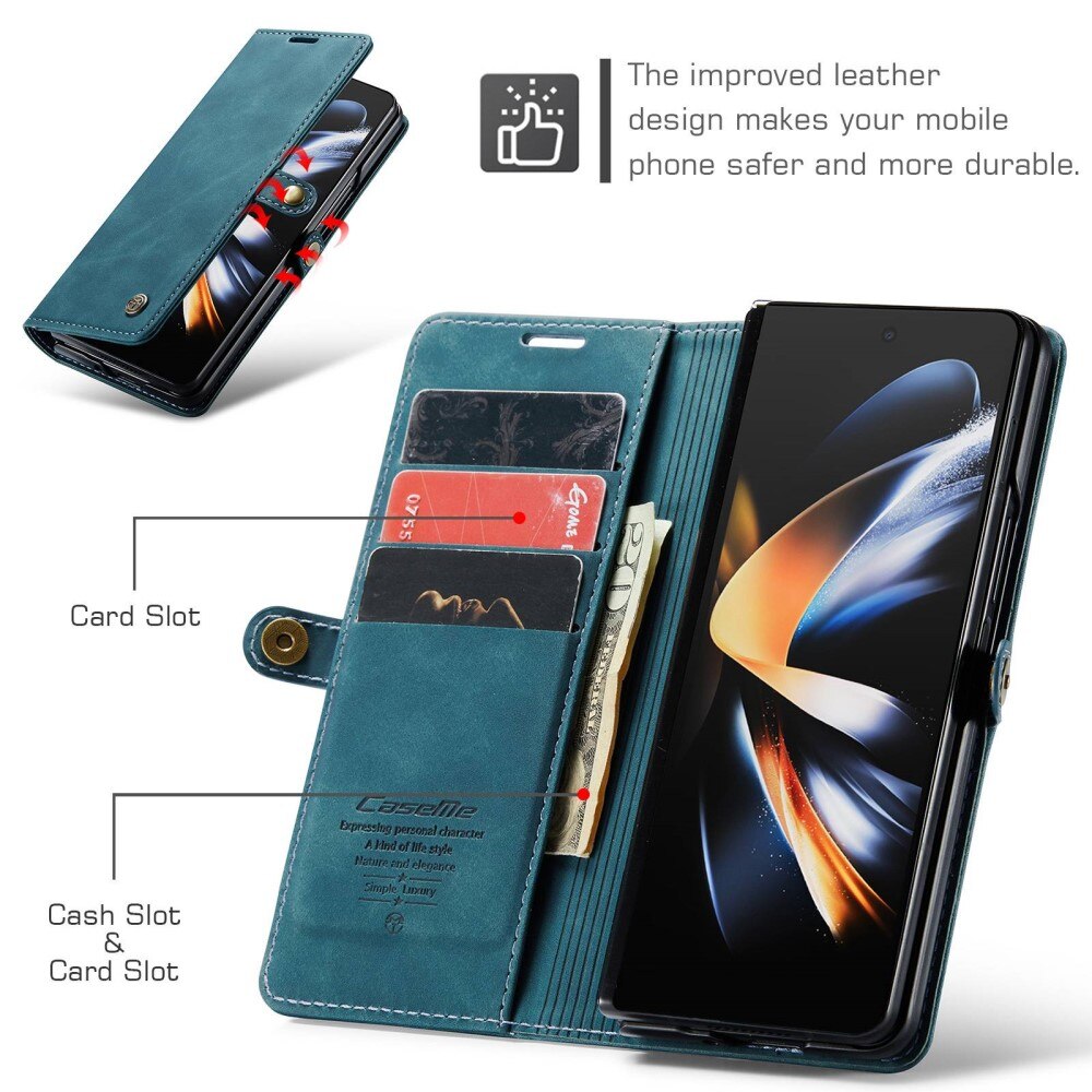 Slim Lompakkokotelo Samsung Galaxy Z Fold 4 sininen