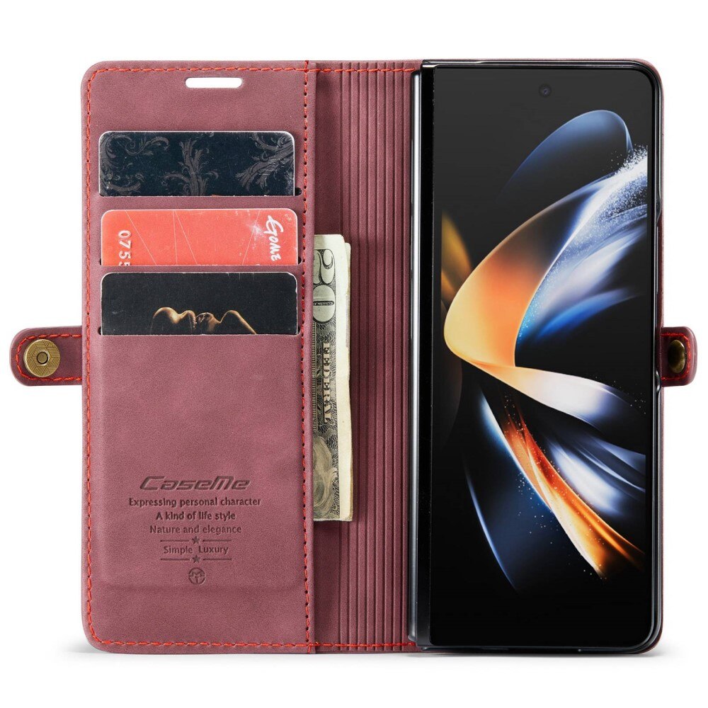 Slim Lompakkokotelo Samsung Galaxy Z Fold 4 punainen