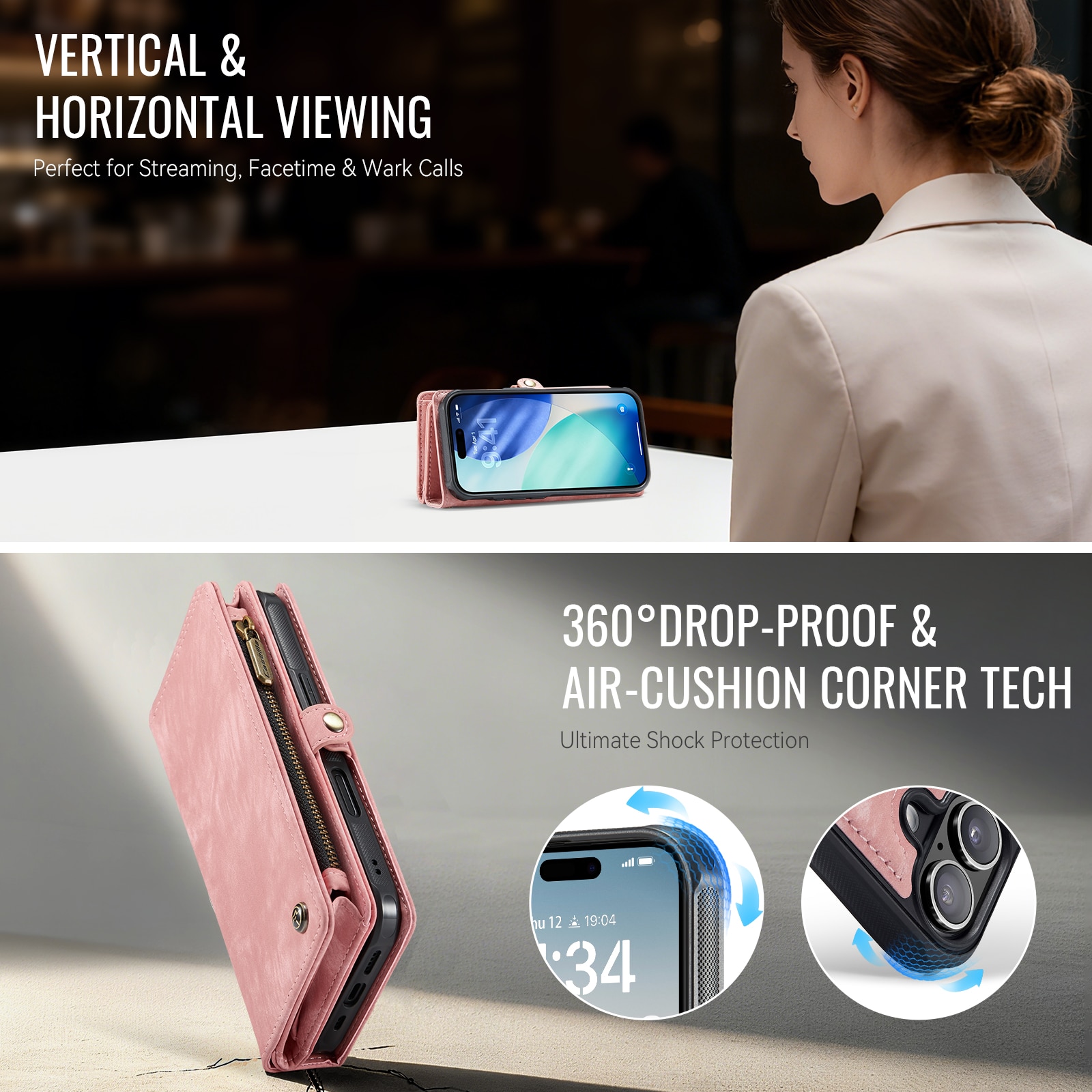 Multi-slot Suojakotelo iPhone 17 Vaaleanpunainen